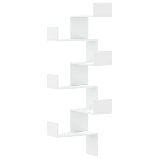 Nástěnná Rohová Police 45 X 45 X 147 Cm Kompozitní Dřevo