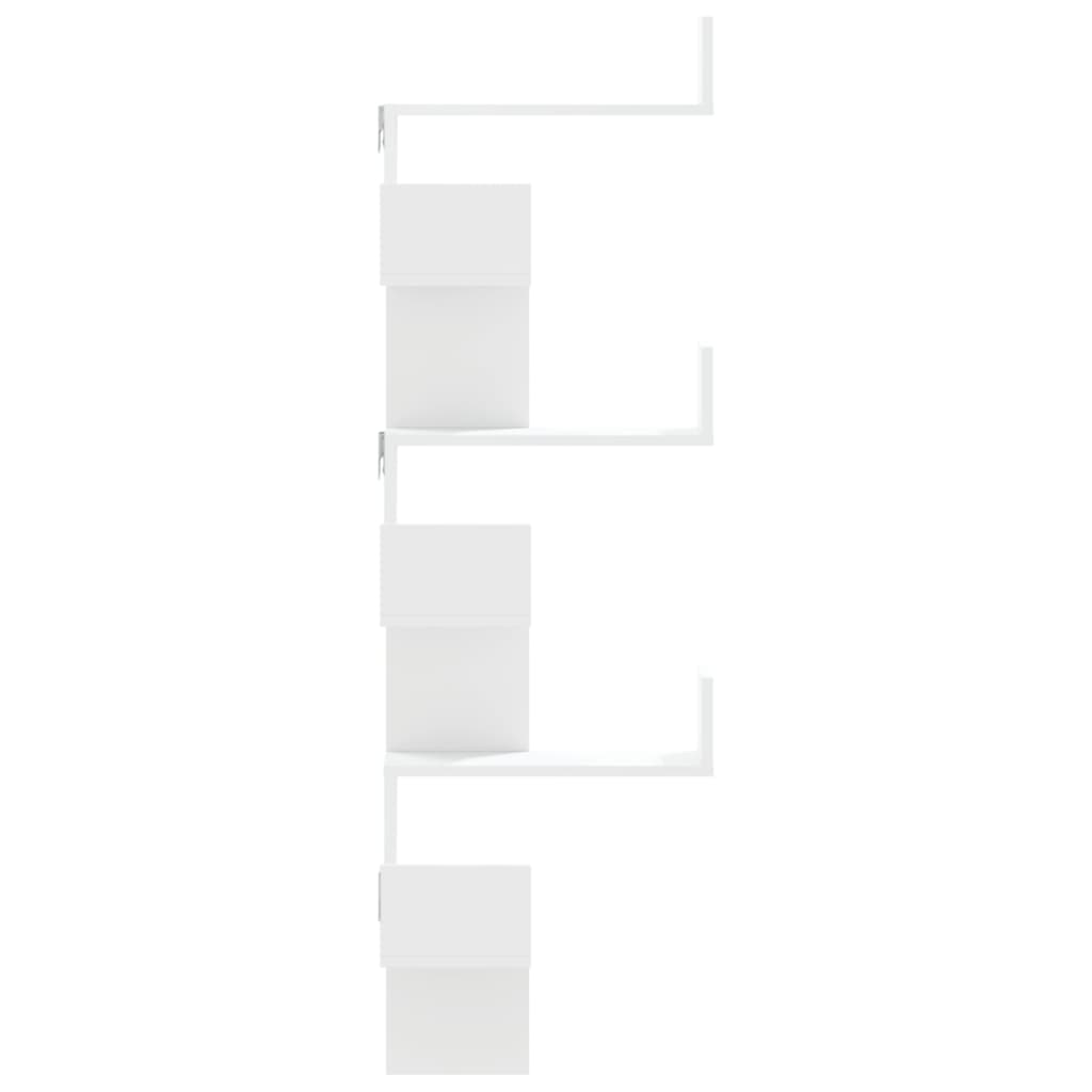 Nástěnná Rohová Police 45 X 45 X 147 Cm Kompozitní Dřevo