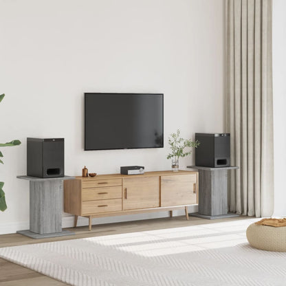 Stojany Na Reproduktory 2 Ks Černé Kompozitní Dřevo