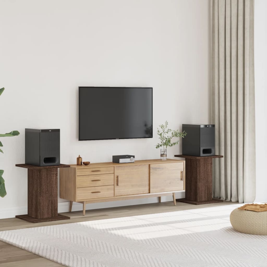 Stojany Na Reproduktory 2 Ks Černé Kompozitní Dřevo