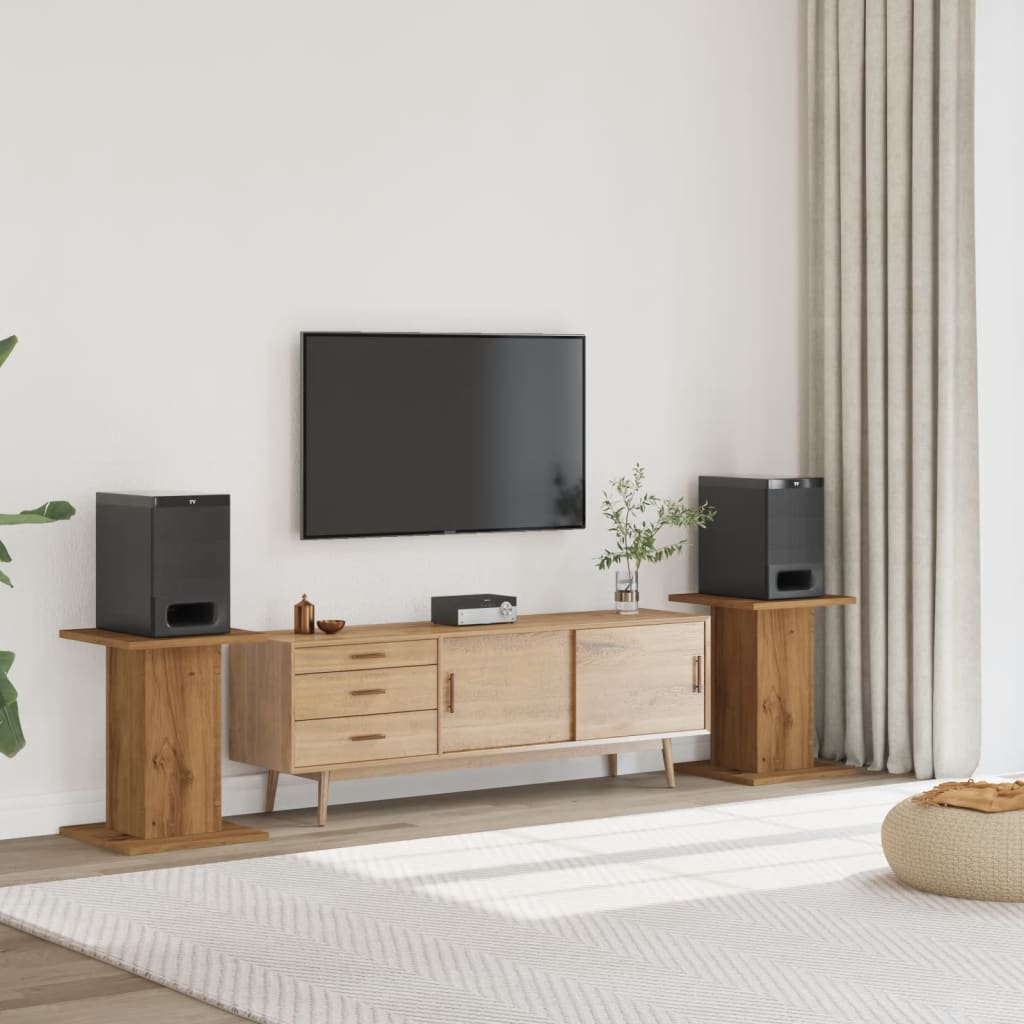 Stojany Na Reproduktory 2 Ks Černé Kompozitní Dřevo