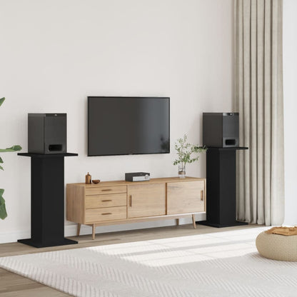 Stojany Na Reproduktory 2 Ks Černé Kompozitní Dřevo