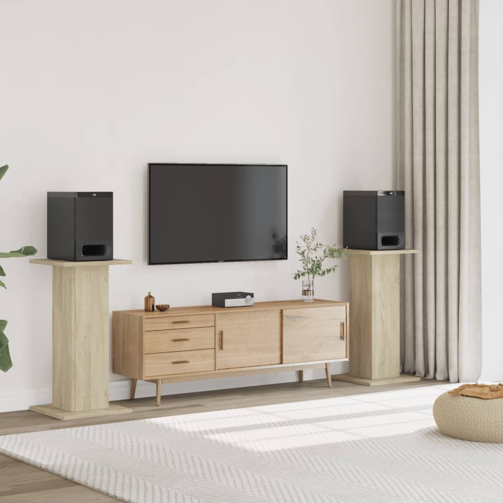 Stojany Na Reproduktory 2 Ks Černé Kompozitní Dřevo