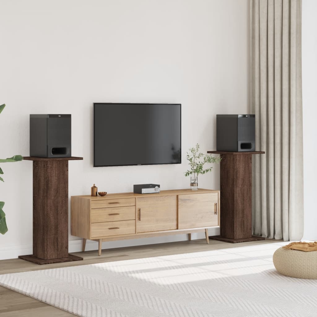 Stojany Na Reproduktory 2 Ks Černé Kompozitní Dřevo