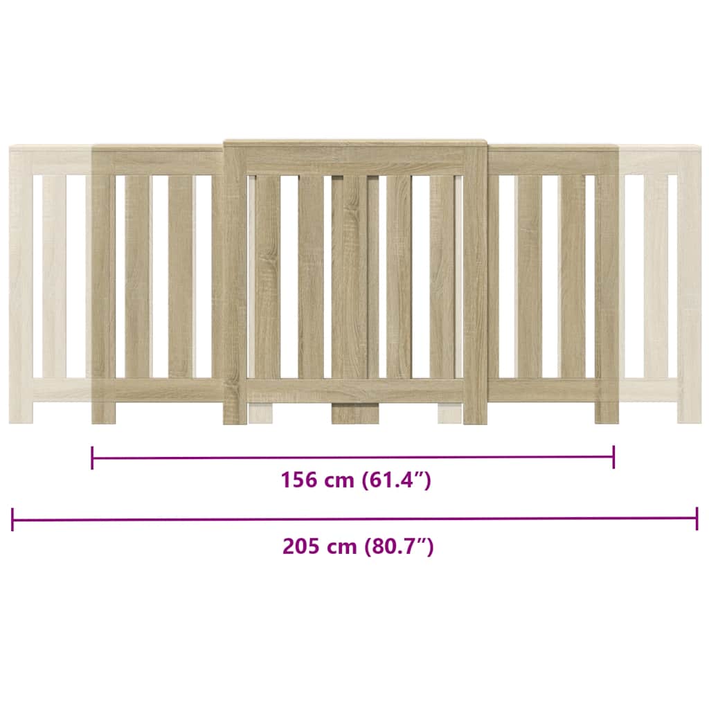 Kryt Na Radiátor 205X21,5X83,5 Cm Kompozitní Dřevo Dub Sonoma