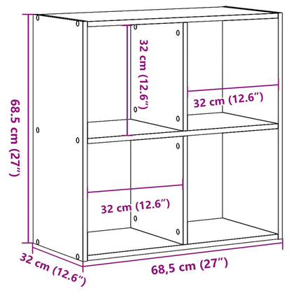 Knihovna 68,5 X 32 X 68,5 Cm Kompozitní Dřevo