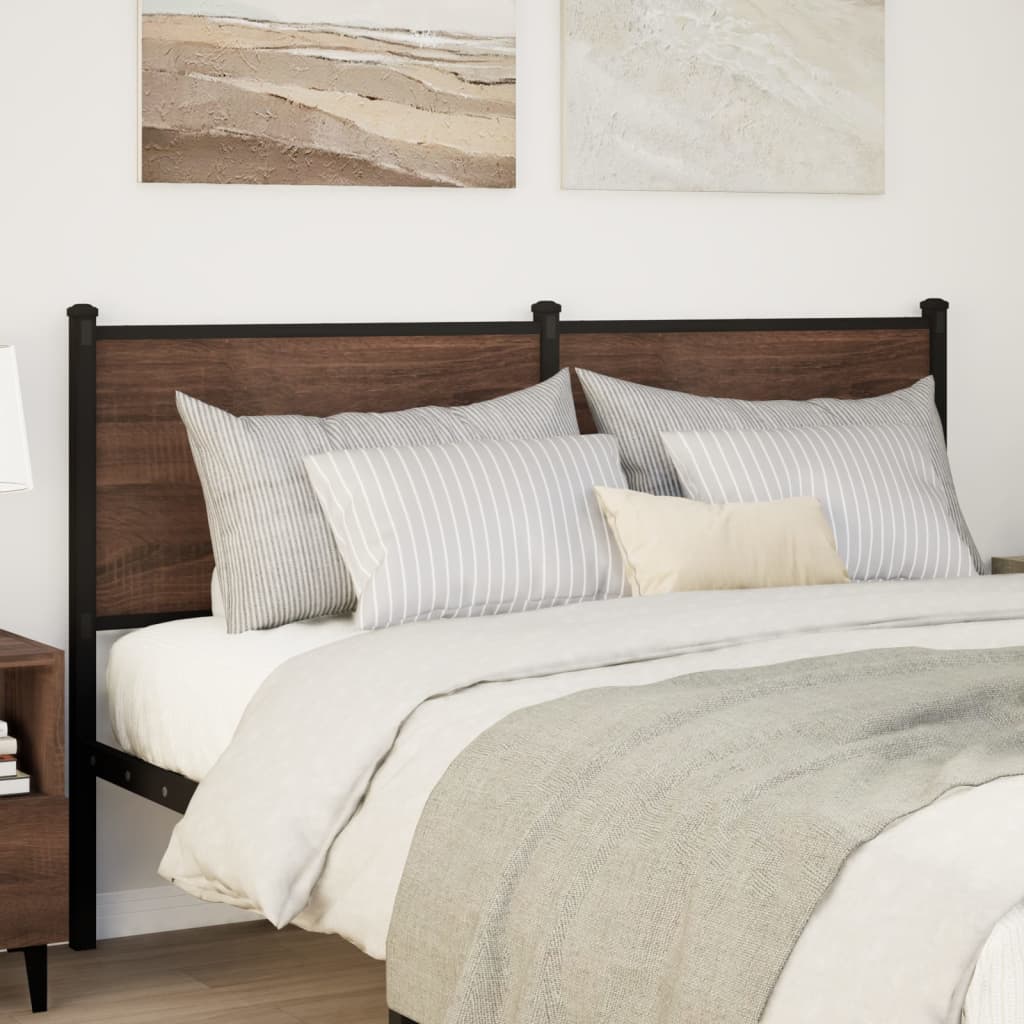 Náhradní Čelo Postele Hnědý Dub 140 Cm Kompozitní Dřevo A Ocel