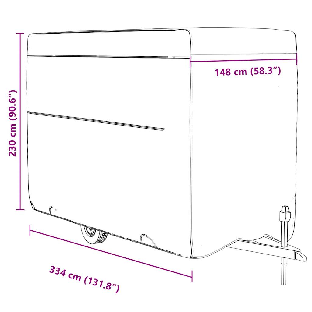 Plachta Pro Přívěs Na Koně Šedá 334X148X230 Cm Netkaná Textilie