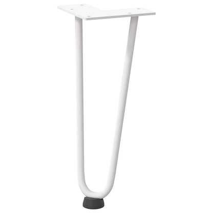 Nohy Na Konferenční Stolek Ve Tvaru Vlásenky 4 Ks Bílé 30 Cm Masivní Ocel