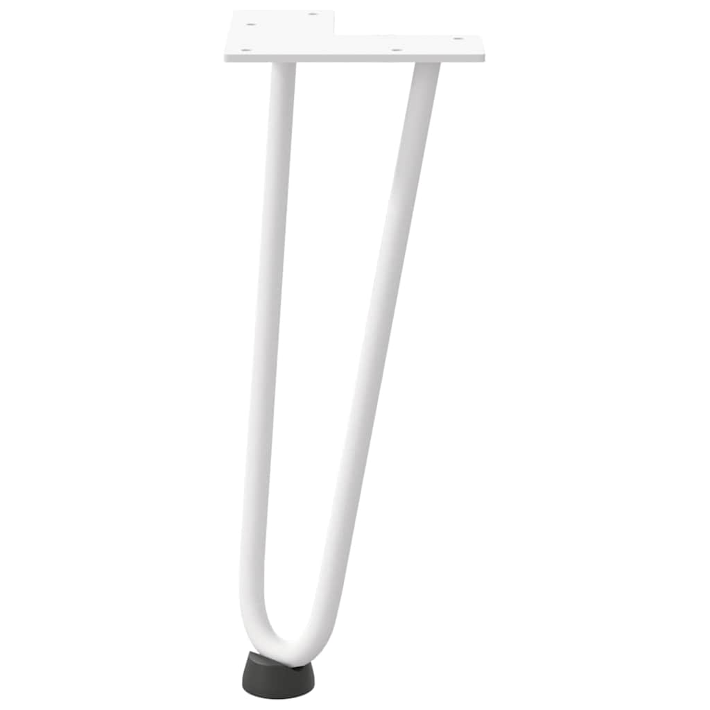 Nohy Na Konferenční Stolek Ve Tvaru Vlásenky 4 Ks Bílé 30 Cm Masivní Ocel