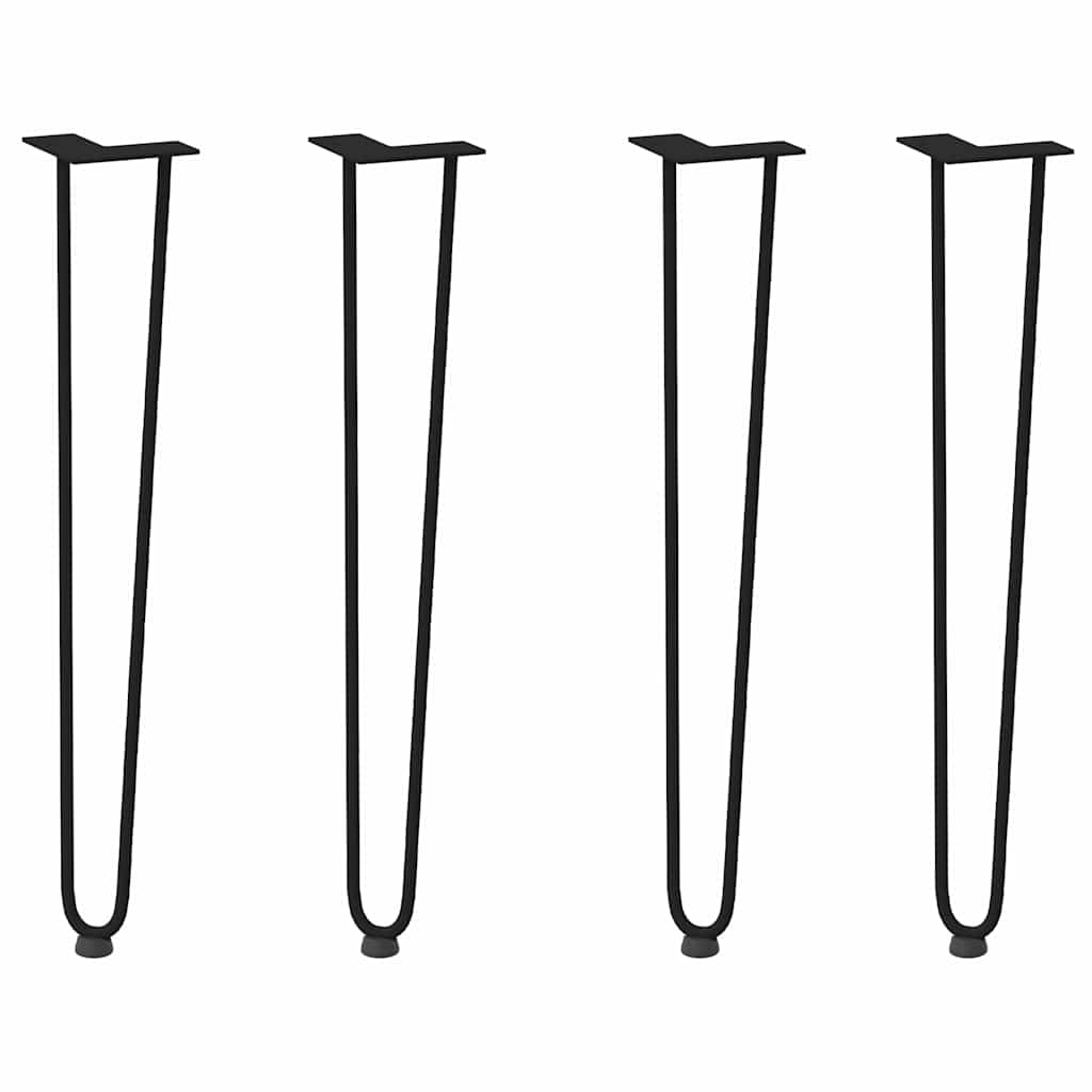 Stolové Nohy Do Vlásenkovými 4 Ks Černé Masivní Oceli Černá