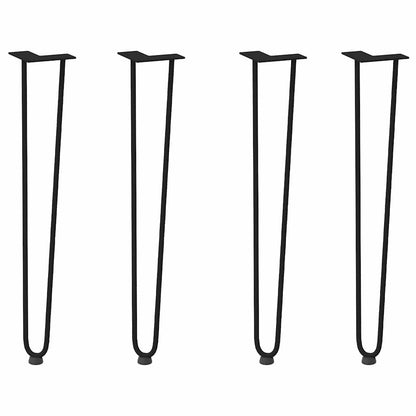 Stolové Nohy Do Vlásenkovými 4 Ks Černé Masivní Oceli Černá