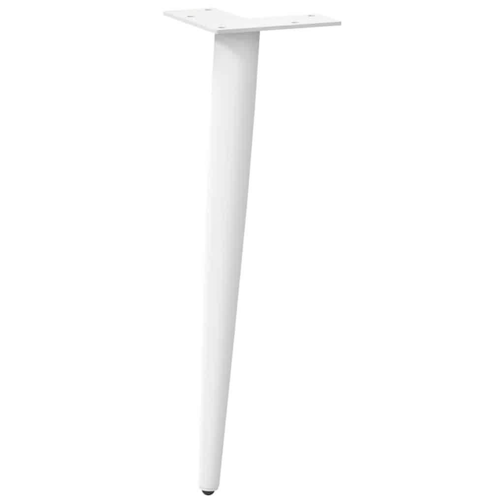 Nohy Konferenčního Stolku Kuželového Tvaru 4 Ks Bílé 42-43 Cm Ocelové