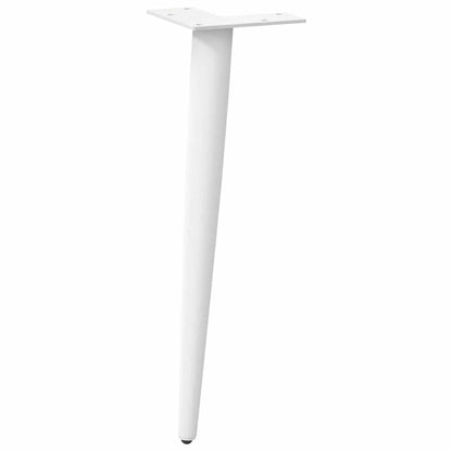 Nohy Konferenčního Stolku Kuželového Tvaru 4 Ks Bílé 42-43 Cm Ocelové