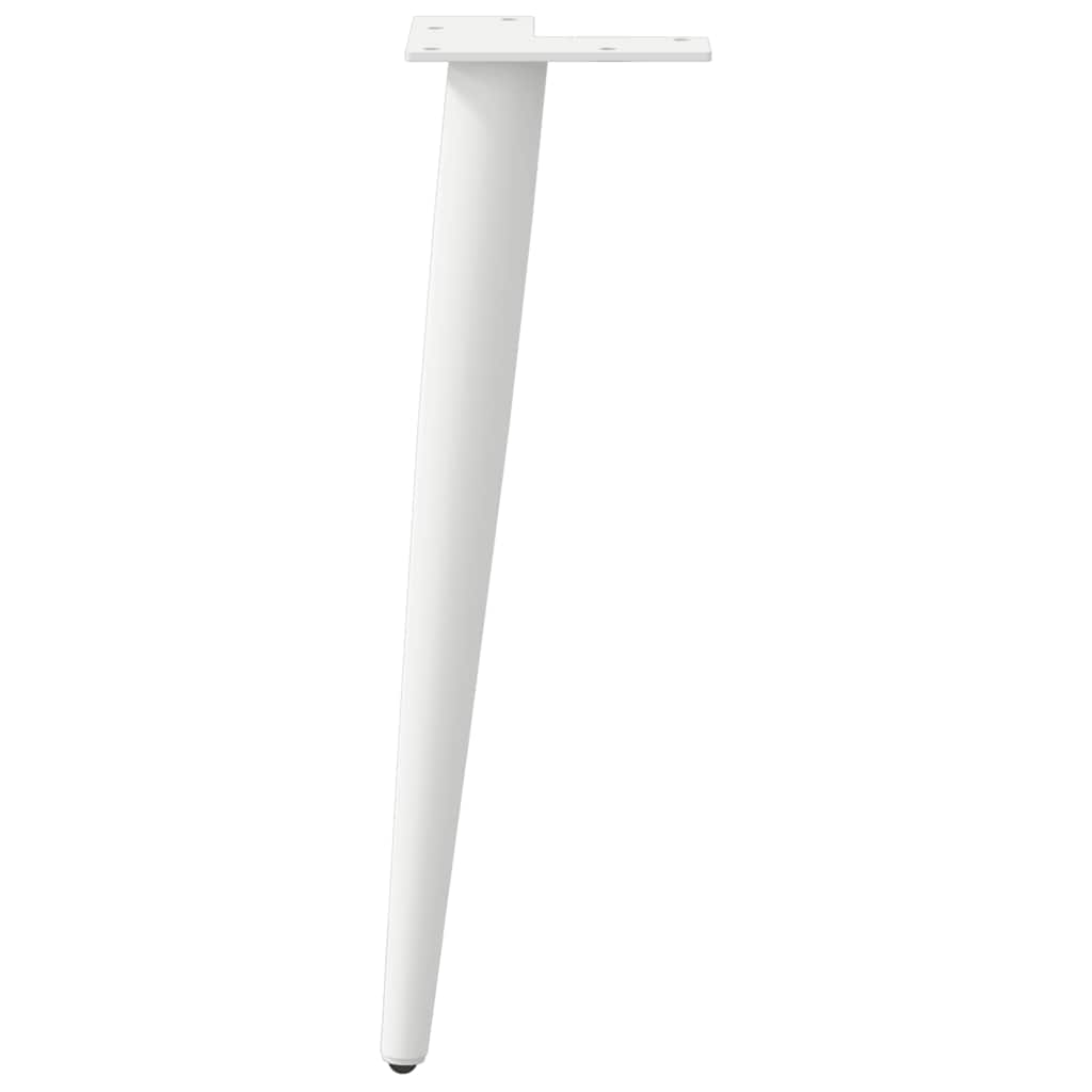 Nohy Konferenčního Stolku Kuželového Tvaru 4 Ks Bílé 42-43 Cm Ocelové