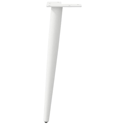 Nohy Konferenčního Stolku Kuželového Tvaru 4 Ks Bílé 42-43 Cm Ocelové