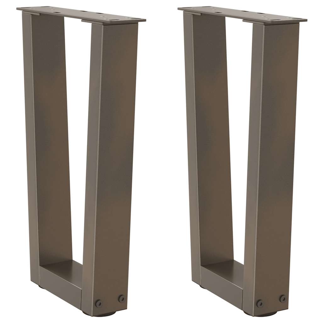 Nohy Jídelního Stolku Ve Tvaru V 3Ks Černé 100X(72-73,3)Cm Ocel