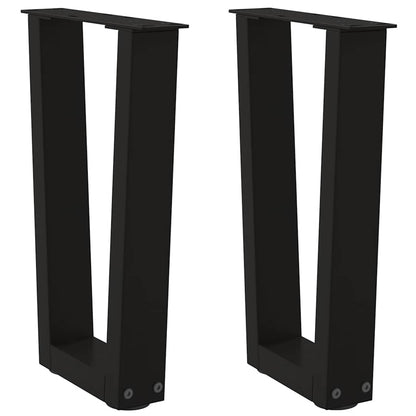 Nohy Jídelního Stolku Ve Tvaru V 3Ks Černé 100X(72-73,3)Cm Ocel