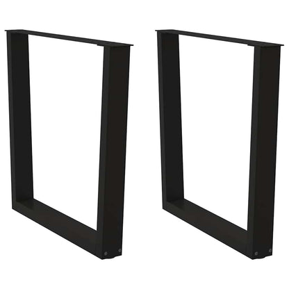 Nohy K Jídelnímu Stolu Ve Tvaru V, 2 Ks, Černé, 90 X (72-73,3) Cm, Ocel