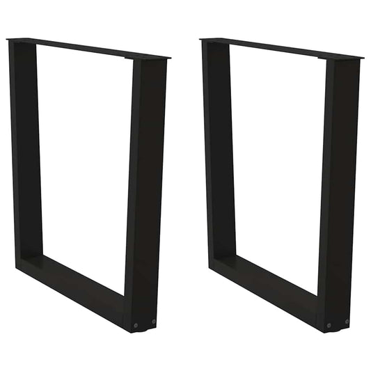 Nohy K Jídelnímu Stolu Ve Tvaru V, 2 Ks, Černé, 90 X (72-73,3) Cm, Ocel