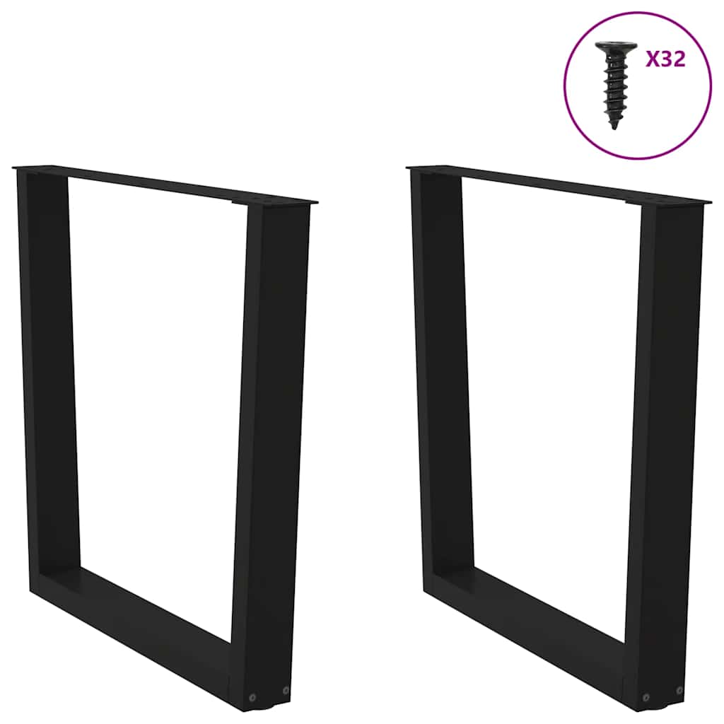 Nohy K Jídelnímu Stolu Ve Tvaru V, 2 Ks, Černé, 90 X (72-73,3) Cm, Ocel