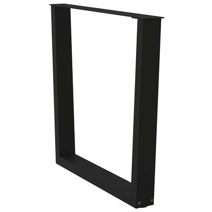 Nohy K Jídelnímu Stolu Ve Tvaru V, 2 Ks, Černé, 90 X (72-73,3) Cm, Ocel