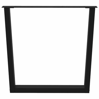Nohy K Jídelnímu Stolu Ve Tvaru V, 2 Ks, Černé, 90 X (72-73,3) Cm, Ocel