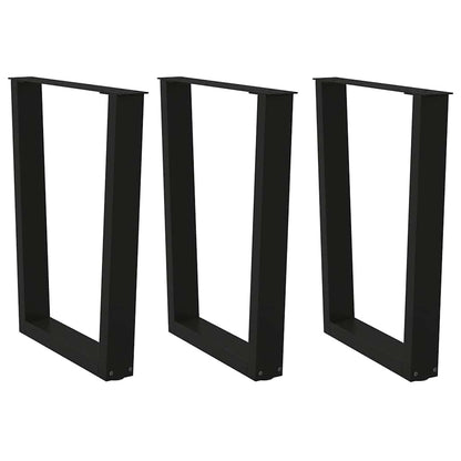 Nohy K Jídelnímu Stolu Ve Tvaru V, 3 Ks, Černé, 70 X (72-73,3) Cm, Ocel