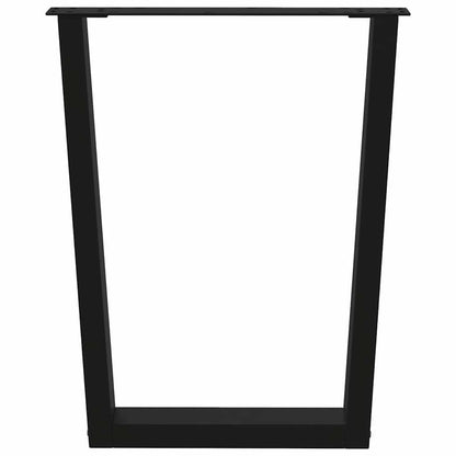 Nohy K Jídelnímu Stolu Ve Tvaru V, 3 Ks, Černé, 70 X (72-73,3) Cm, Ocel