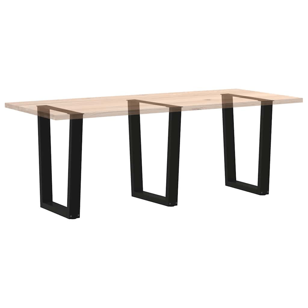 Nohy K Jídelnímu Stolu Ve Tvaru V, 3 Ks, Černé, 70 X (72-73,3) Cm, Ocel