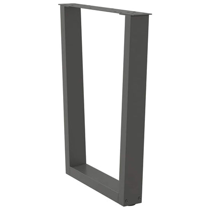 Nohy K Jídelnímu Stolu Ve Tvaru V, 3 Ks, Antracitové, 70 X (72-73,3) Cm, Ocel
