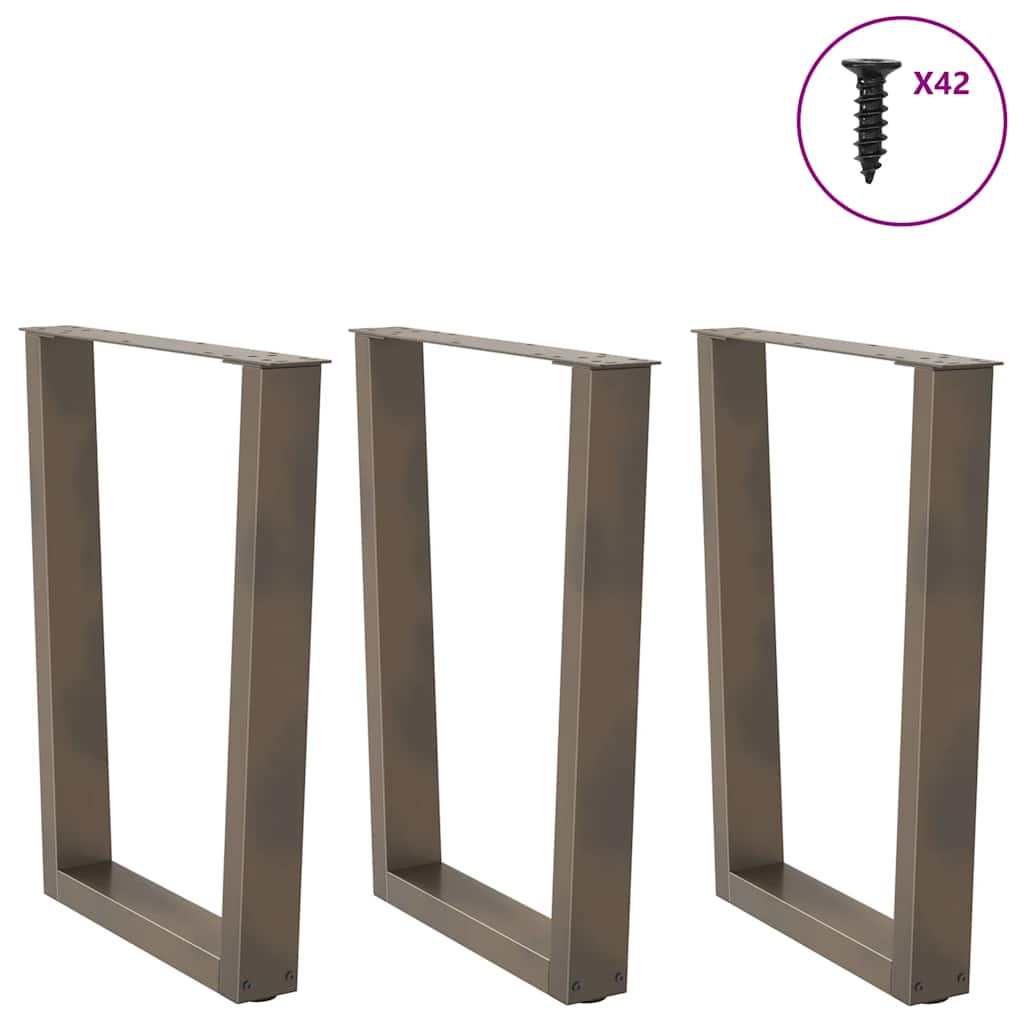Nohy K Jídelnímu Stolu Ve Tvaru V, 3 Ks, Přírodní Ocel, 70 X (72-73,3) Cm, Ocel