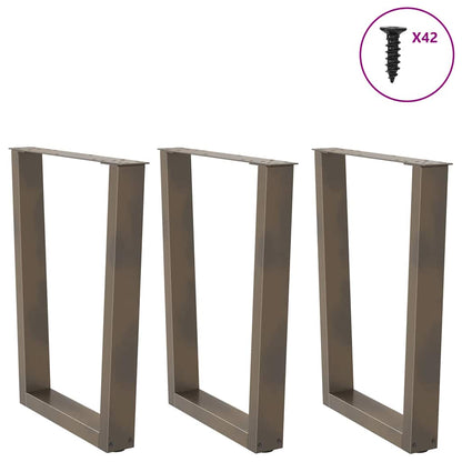 Nohy K Jídelnímu Stolu Ve Tvaru V, 3 Ks, Přírodní Ocel, 70 X (72-73,3) Cm, Ocel