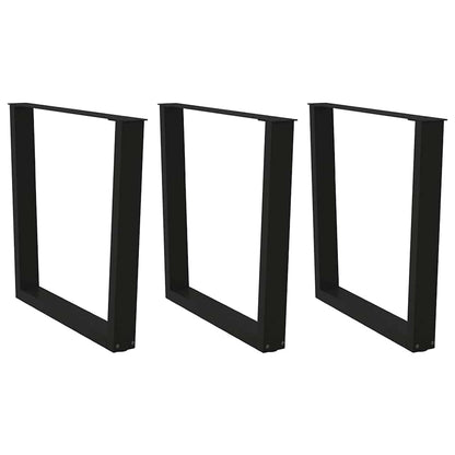 Nohy K Jídelnímu Stolu Ve Tvaru V, 3 Ks, Černé, 80 X (72-73,3) Cm, Ocel