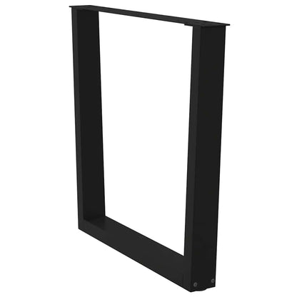 Nohy K Jídelnímu Stolu Ve Tvaru V, 3 Ks, Černé, 80 X (72-73,3) Cm, Ocel