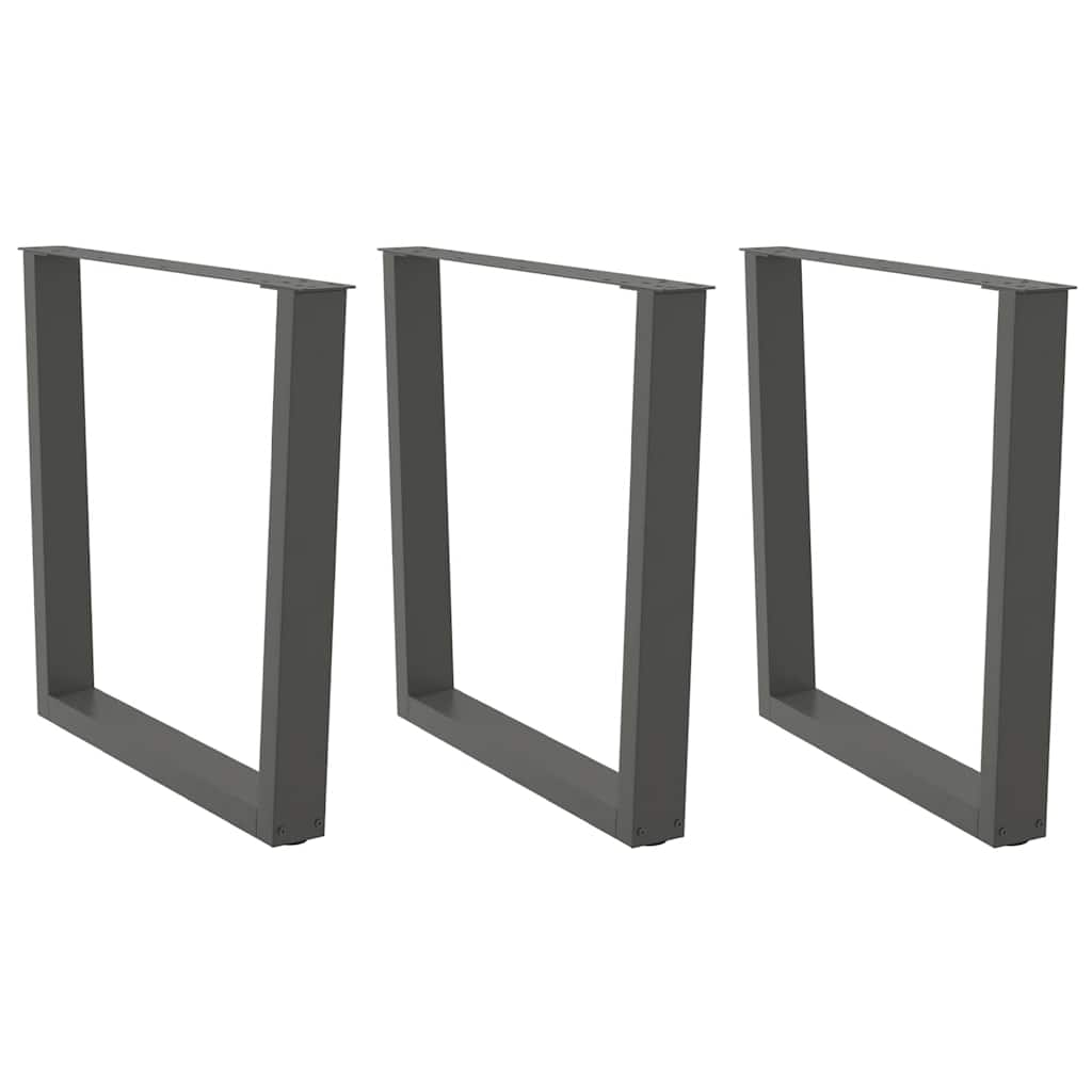 Nohy K Jídelnímu Stolu Ve Tvaru V, 3 Ks, Antracitové, 80 X (72-73,3) Cm, Ocel