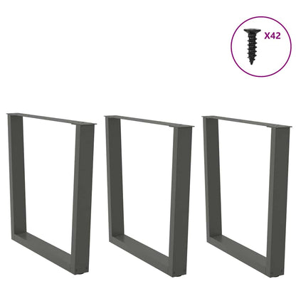 Nohy K Jídelnímu Stolu Ve Tvaru V, 3 Ks, Antracitové, 80 X (72-73,3) Cm, Ocel