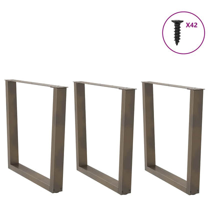 Nohy K Jídelnímu Stolu Ve Tvaru V, 3 Ks, Přírodní Ocel, 80 X (72-73,3) Cm, Ocel