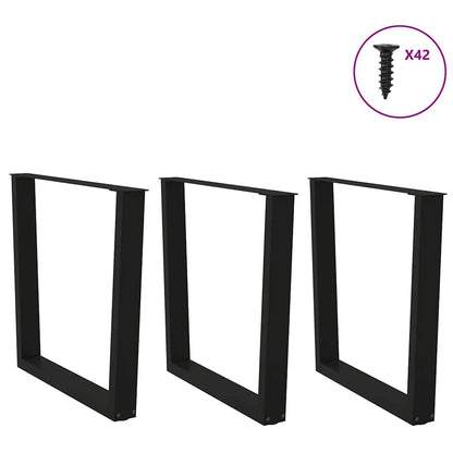 Nohy K Jídelnímu Stolu Ve Tvaru V, 3 Ks, Černé, 90 X (72-73,3) Cm, Ocel