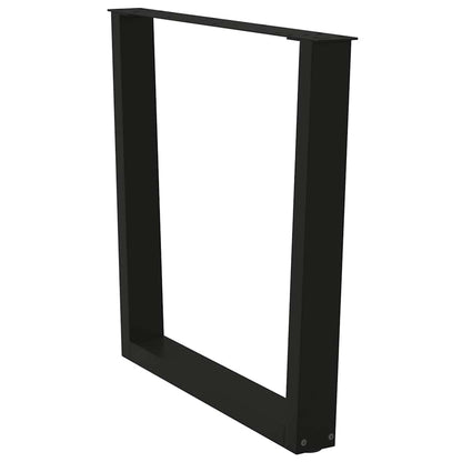 Nohy K Jídelnímu Stolu Ve Tvaru V, 3 Ks, Černé, 90 X (72-73,3) Cm, Ocel