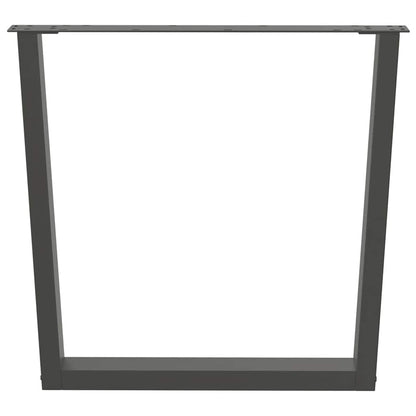 Nohy K Jídelnímu Stolu Ve Tvaru V, 3 Ks, Antracitové, 90 X (72-73,3) Cm, Ocel