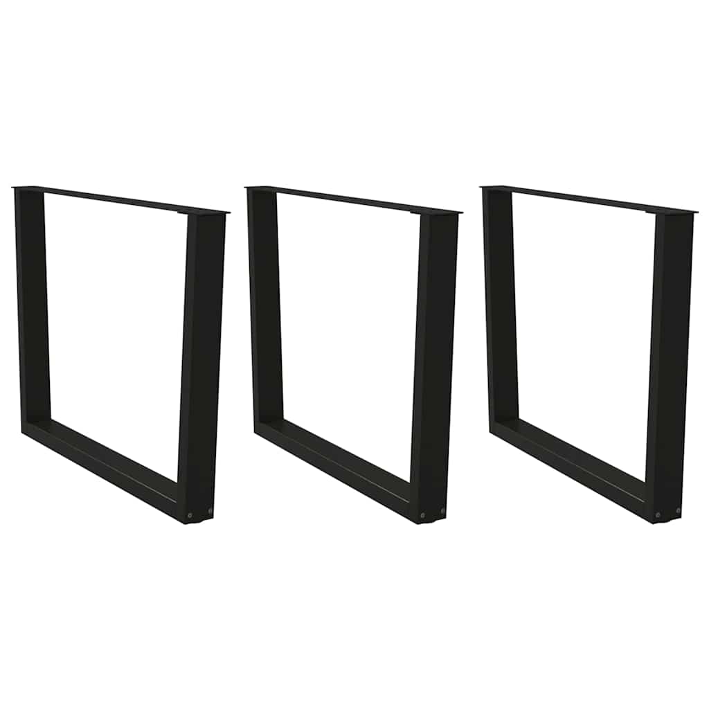 Nohy K Jídelnímu Stolu Ve Tvaru V, 3 Ks, Černé, 100 X (72-73,3) Cm, Ocel