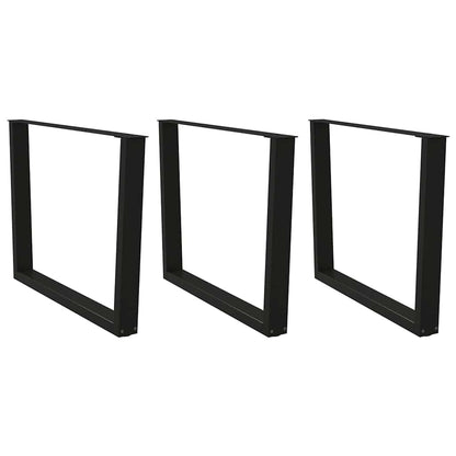 Nohy K Jídelnímu Stolu Ve Tvaru V, 3 Ks, Černé, 100 X (72-73,3) Cm, Ocel
