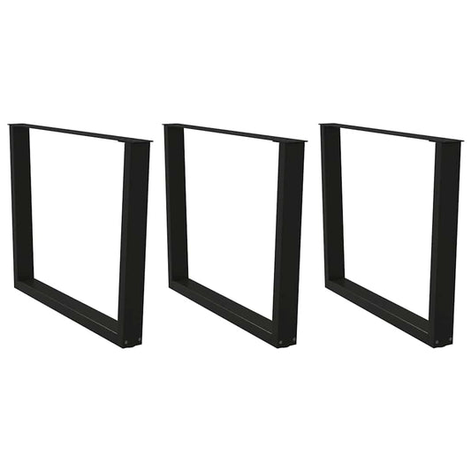 Nohy K Jídelnímu Stolu Ve Tvaru V, 3 Ks, Černé, 100 X (72-73,3) Cm, Ocel