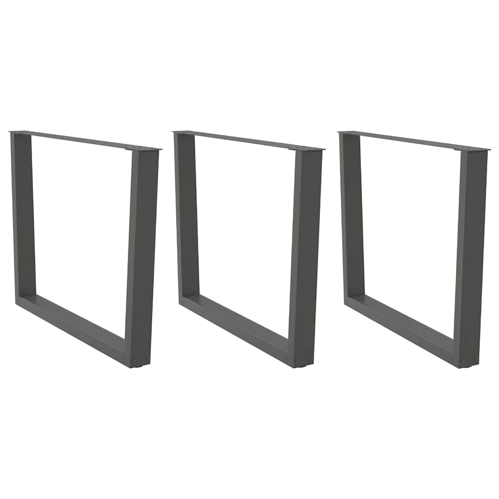 Nohy K Jídelnímu Stolu Ve Tvaru V, 3 Ks, Antracitové, 100 X (72-73,3) Cm, Ocel