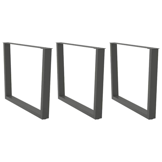 Nohy K Jídelnímu Stolu Ve Tvaru V, 3 Ks, Antracitové, 100 X (72-73,3) Cm, Ocel