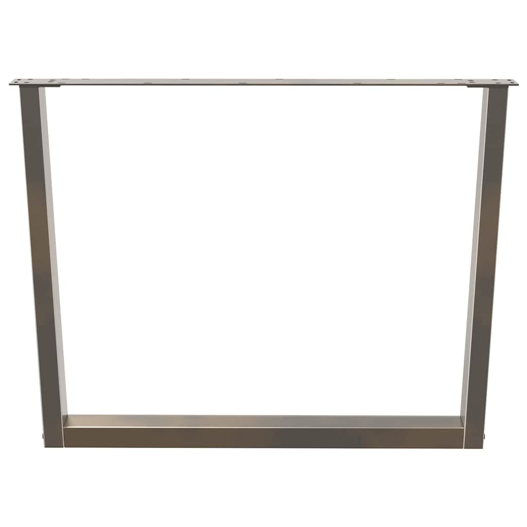 Nohy K Jídelnímu Stolu Ve Tvaru V, 3 Ks, Přírodní Ocel, 100 X (72-73,3) Cm, Ocel