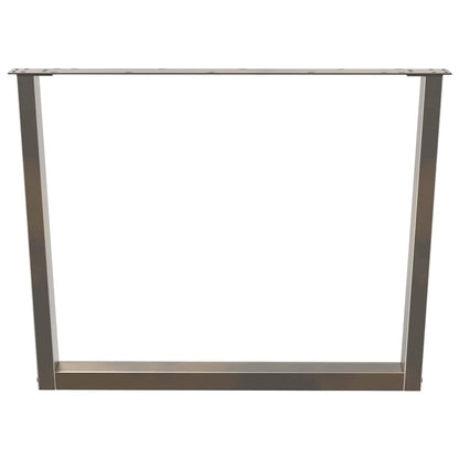 Nohy K Jídelnímu Stolu Ve Tvaru V, 3 Ks, Přírodní Ocel, 100 X (72-73,3) Cm, Ocel