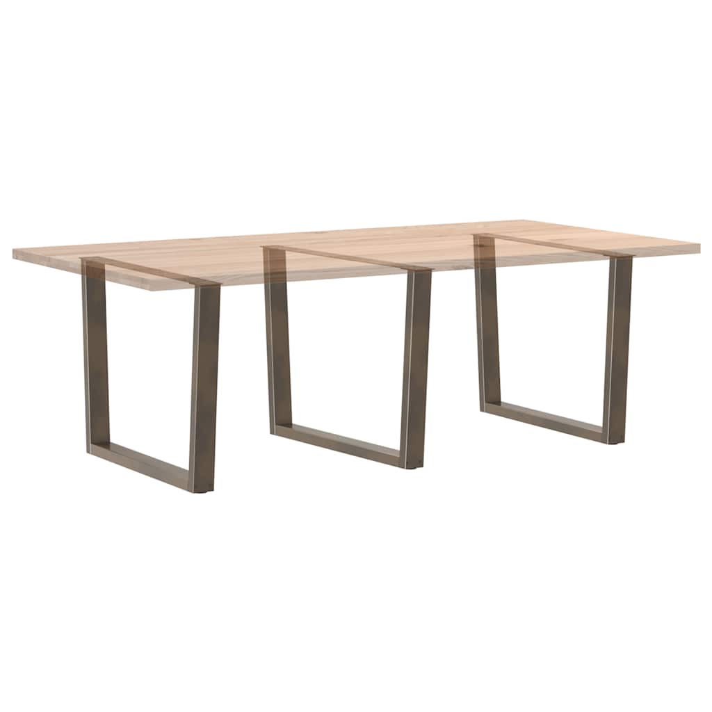 Nohy K Jídelnímu Stolu Ve Tvaru V, 3 Ks, Přírodní Ocel, 100 X (72-73,3) Cm, Ocel