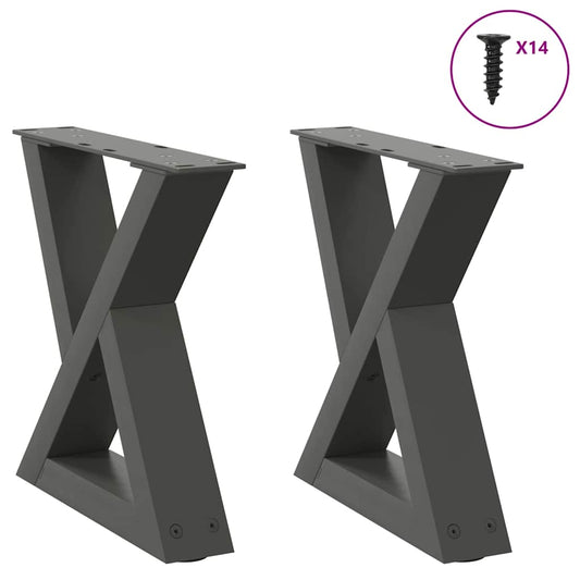 Nohy Konferenčního Stolku 2 Ks Antracitové 30 X (30-31,3) Cm Ocelové